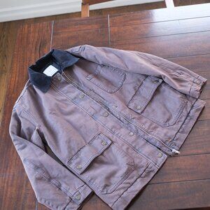 MANGO Denim parka with contrasting collar